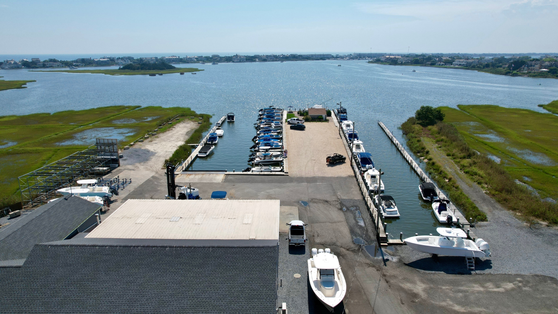 Modern Yachts facility and boats in local waters