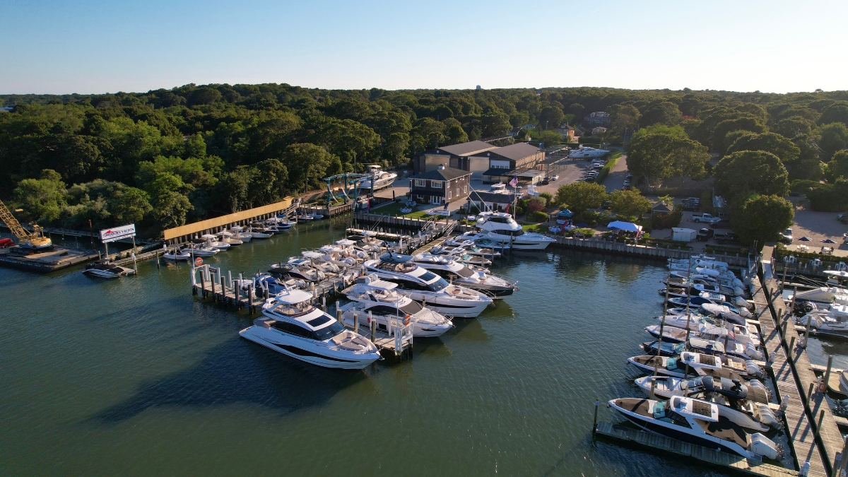 Modern Yachts Hampton Bays marina on the Shinnecock Canal